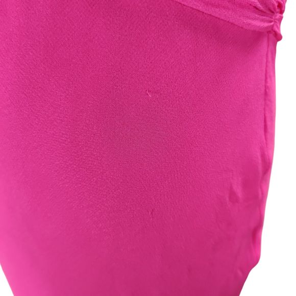 Vintage Cache Formal Dress Size 8 Pink Silk Chiffon Mesh Cutouts Strappy Back - Picture 10 of 16